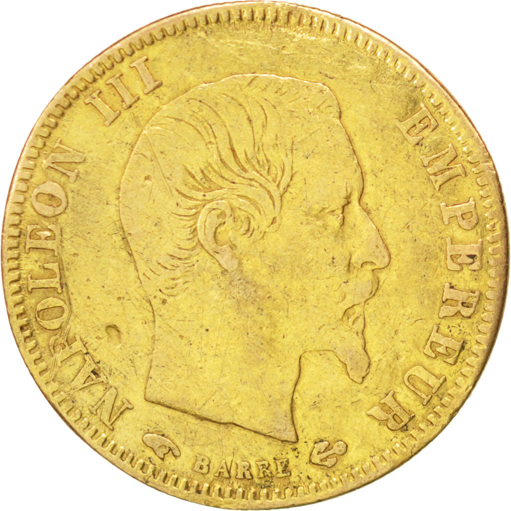 FRANCE, Napoléon III, 5 Francs, 1856, Paris, KM #787.1, F(12-15), Gold, 16.7, G.