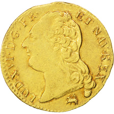 FRANCE, Louis d'or à la tête nue, Louis D'or, 1787, Rouen, KM #591.3, EF(40-45),