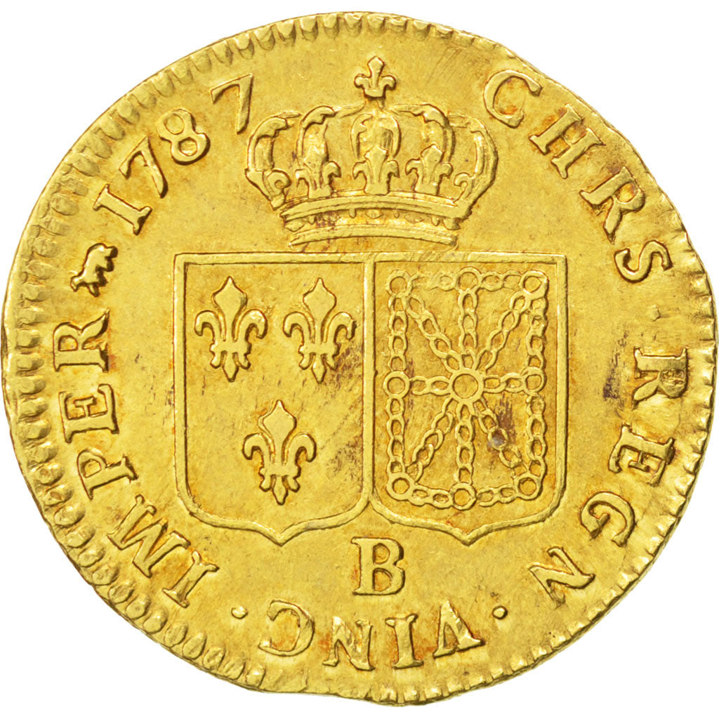 FRANCE, Louis d'or à la tête nue, Louis D'or, 1787, Rouen, KM #591.3, EF(40-45),