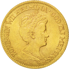 NETHERLANDS, 10 Gulden, 1912, KM #149, AU(55-58), Gold, 22.5, 6.71