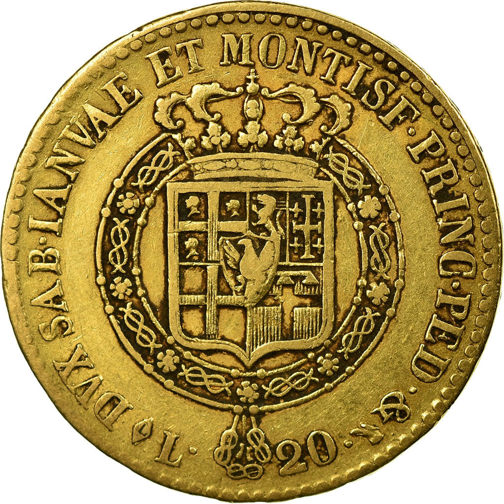 Monnaie, États italiens, SARDINIA, Vittorio Emanuele I, 20 Lire, 1818, Torino