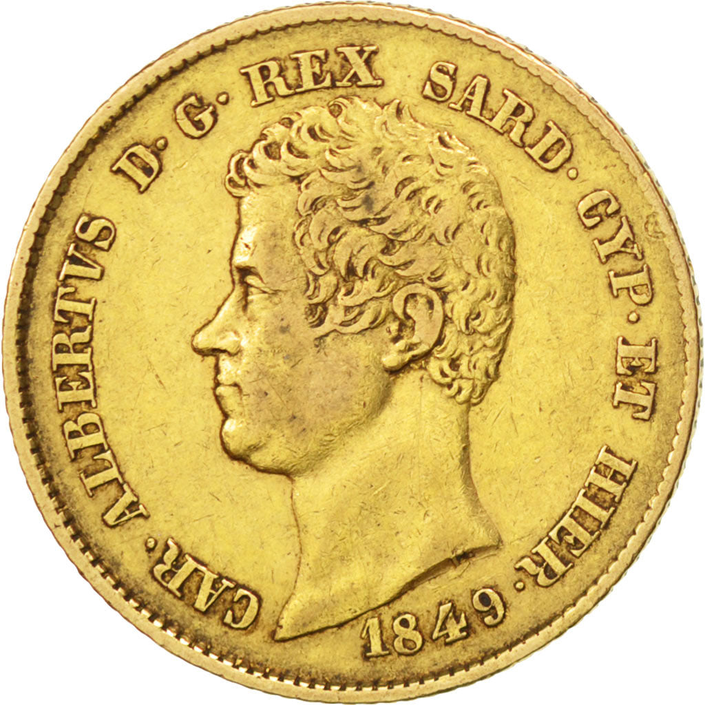 Italie, Sardaigne, Charles Albert, 20 Lire 1849 Gênes, KM 131.2