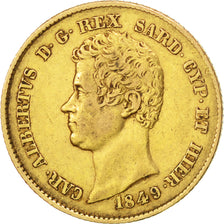 Italie, Sardaigne, Charles Albert, 20 Lire 1849 Gênes, KM 131.2