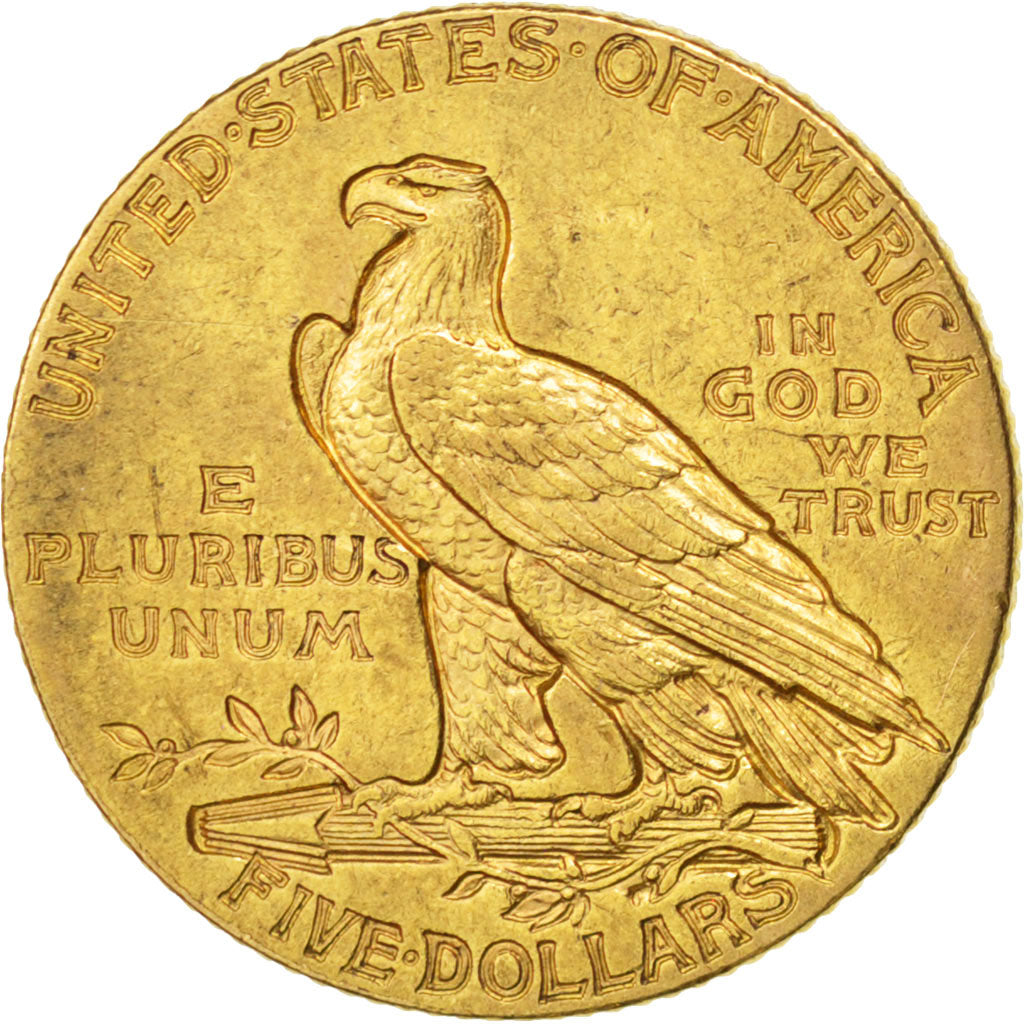 UNITED STATES, Indian Head, $5, Half Eagle, 1915, U.S. Mint, KM #129,...