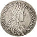 FRANCE, 1/2 Écu à la mèche longue, 1/2 ECU, 1651, Montpellier, KM #164.14, VF(3.