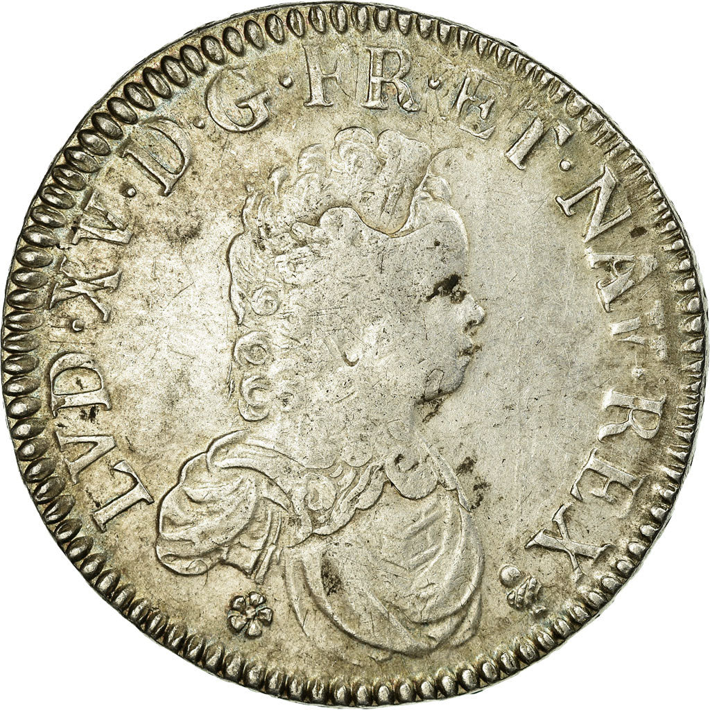 Coin, France, Louis XV, Écu Vertugadin, Ecu, 1716, Reims, EF(40-45), Silver