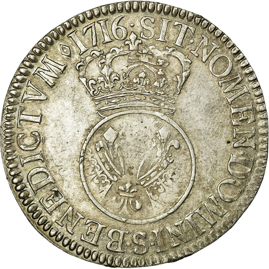 Coin, France, Louis XV, Écu Vertugadin, Ecu, 1716, Reims, EF(40-45), Silver