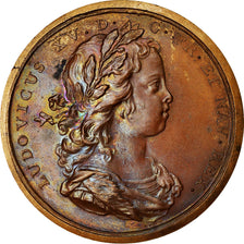 France, Medal, Louis XV, Les Progrès du Roi, History, 1718, Duvivier, Restrike