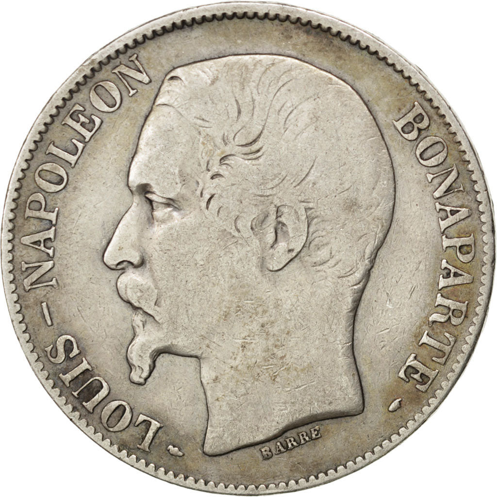 FRANCE, Napoléon III, 5 Francs, 1852, Paris, KM #773.1, VF(20-25), Silver, G...
