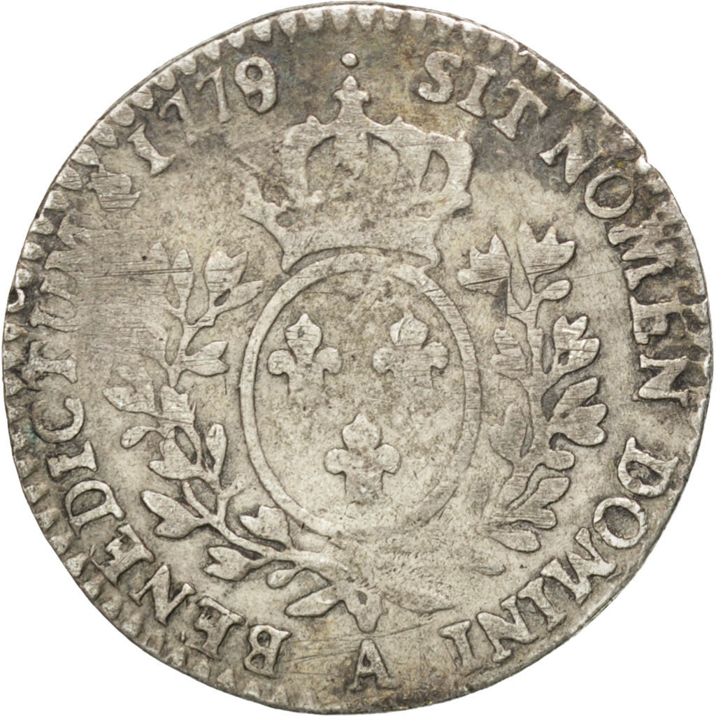FRANCE, 1/10 Écu, 12 Sols, 1/10 ECU, 1779, Paris, KM #568.1, VF(20-25), Silver,