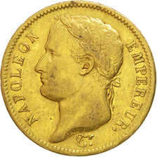 Francia, Napoléon I, 40 Francs, 1811, Paris, MB+, Oro, KM:696.1, Gadoury:1084