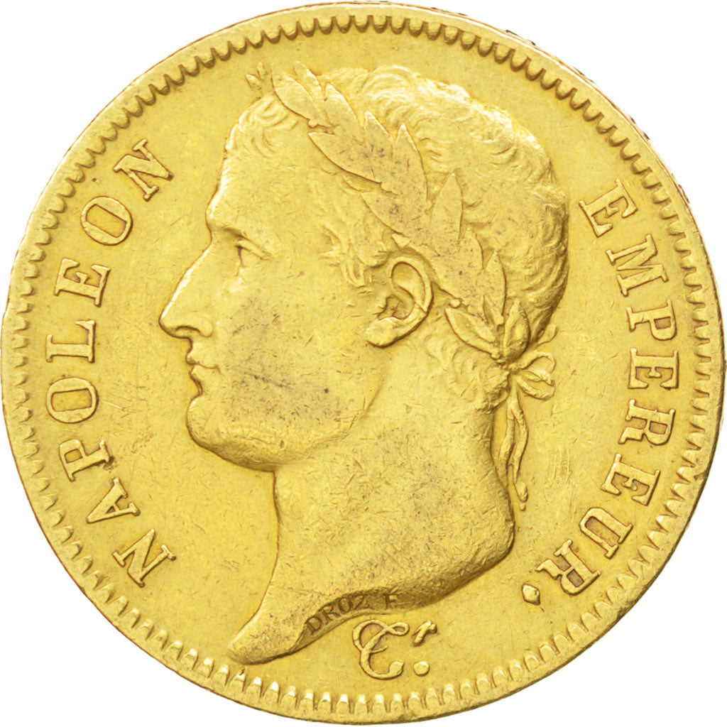 FRANCE, Napoléon I, 40 Francs, 1812, Paris, KM #696.1, VF(30-35), Gold, Gadoury 
