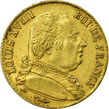 Monnaie, France, Louis XVIII, Louis XVIII, 20 Francs, 1814, Paris, TTB+, Or