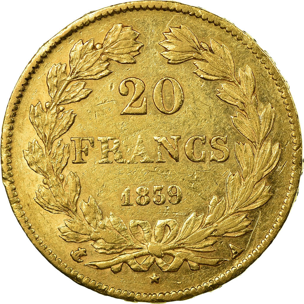 Coin, France, Louis-Philippe, 20 Francs, 1839, Paris, AU(50-53), Gold, KM:750.1