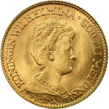 Coin, Netherlands, Wilhelmina I, 10 Gulden, 1917, AU(55-58), Gold, KM:149