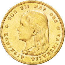 NETHERLANDS, 10 Gulden, 1897, KM #118, AU(55-58), Gold, 22.5, 6.72