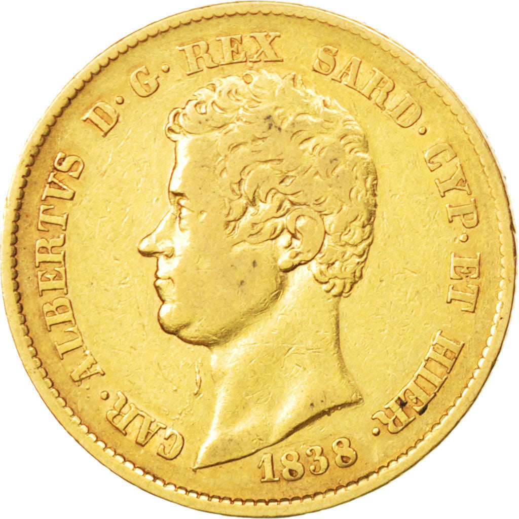Münze, Italien Staaten, SARDINIA, Carlo Alberto, 20 Lire, 1838, Genoa, SS