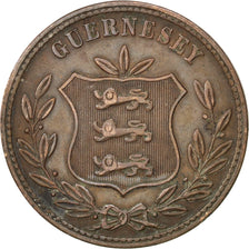 GUERNSEY, 8 Doubles, 1874, Heaton, KM #7, EF(40-45), Bronze, 31.6, 9.39