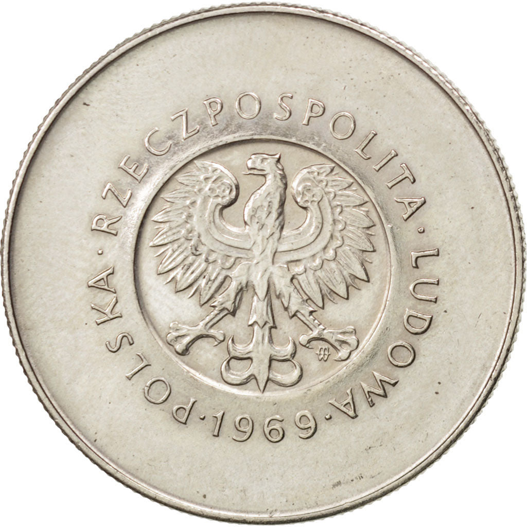 Coin, Poland, 10 Zlotych, 1969, Warsaw, AU(55-58), Copper-nickel, KM:61