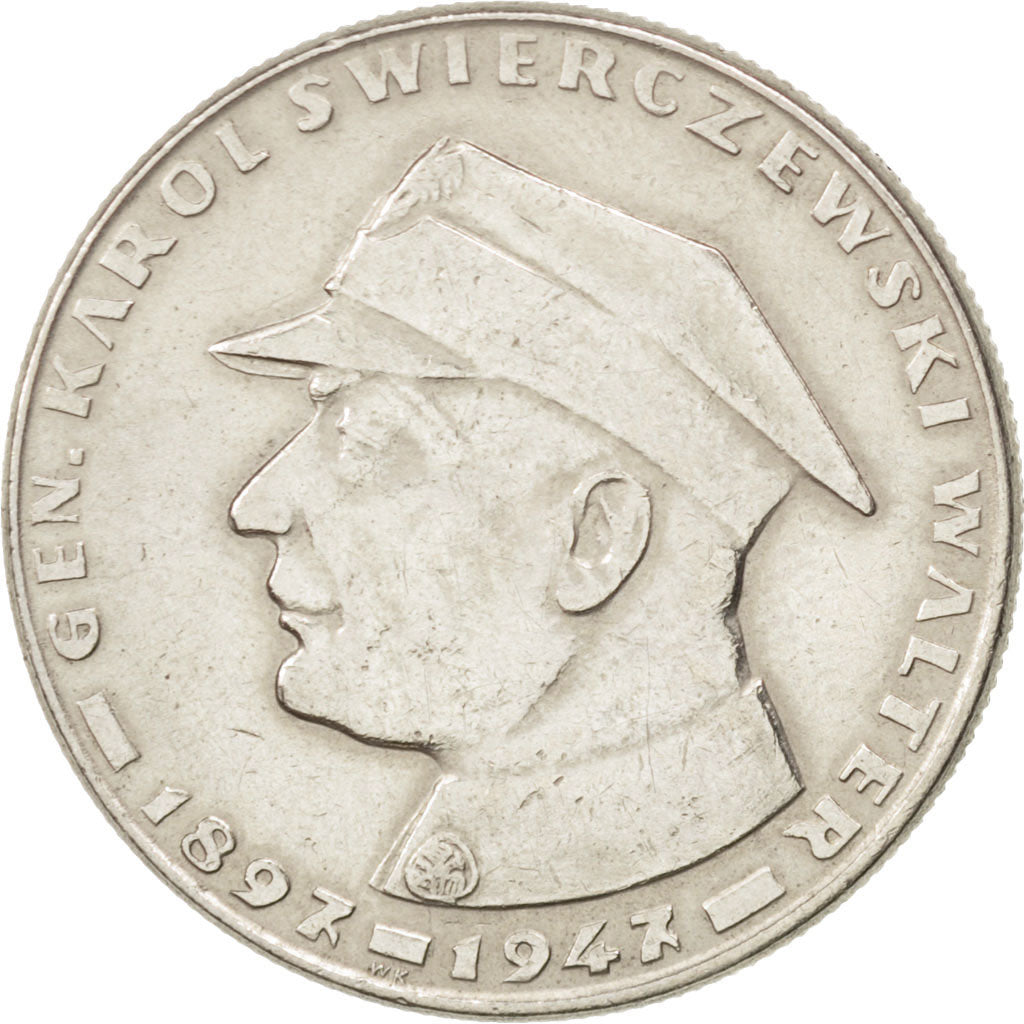 POLAND, 10 Zlotych, 1967, Warsaw, KM #58, EF(40-45), Copper-Nickel, 28, 9.62