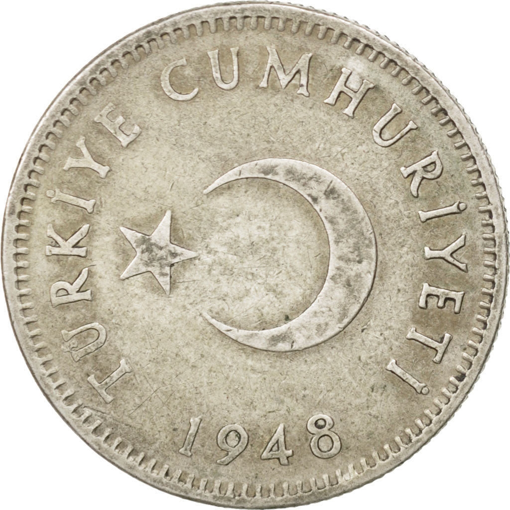 Turchia, Lira, 1948, BB, Argento, KM:883