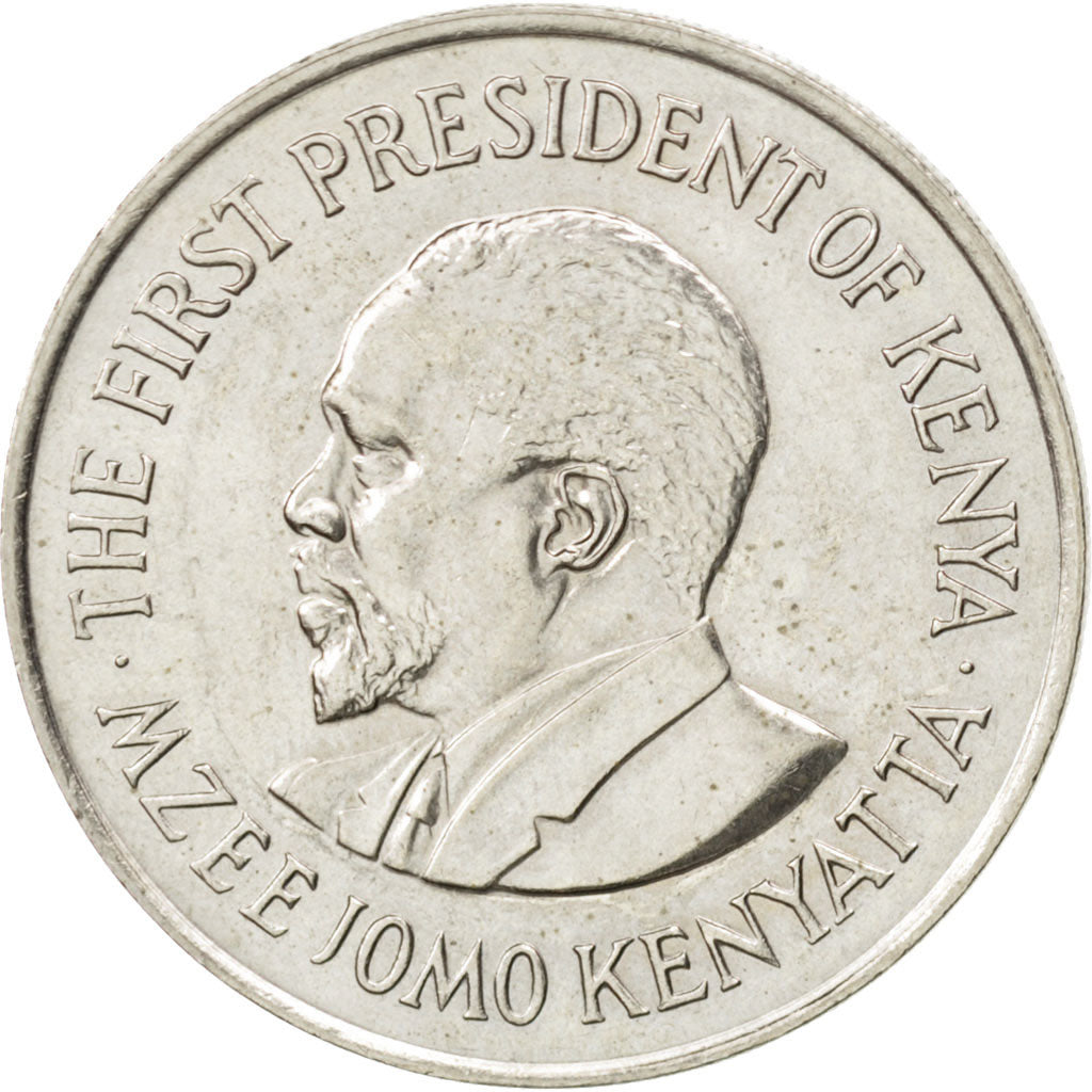 KENYA, Shilling, 1975, KM #14, AU(55-58), Copper-Nickel, 27.8, 7.79