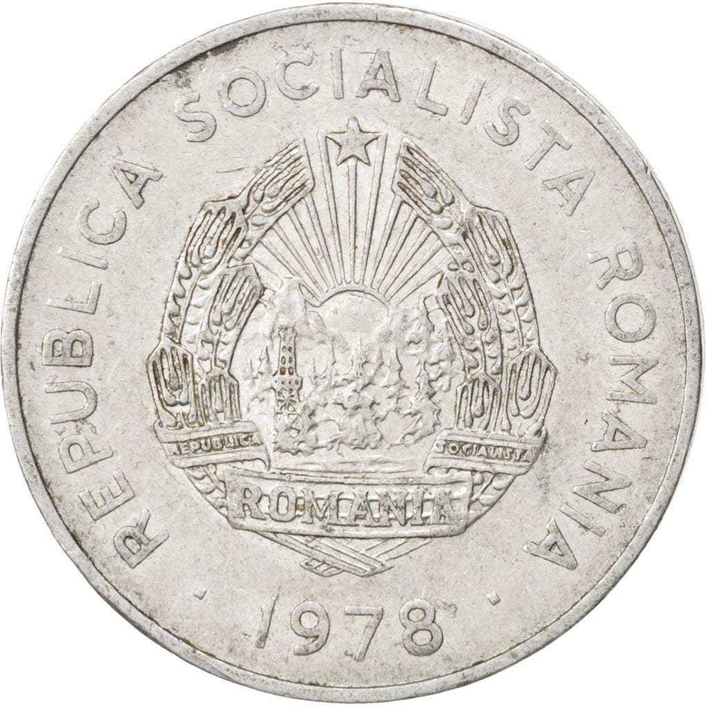 ROMANIA, 5 Lei, 1978, KM #97, AU(50-53), Aluminum, 29, 2.82