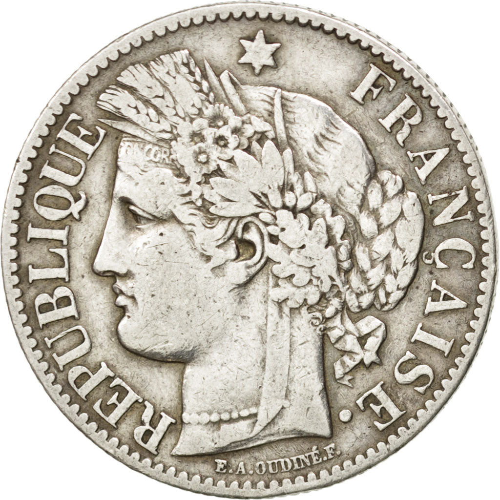 FRANCE, Cérès, 2 Francs, 1887, Paris, KM #817.1, EF(40-45), Silver, 27, Gadoury