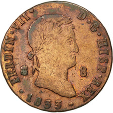 Spain, 8 Maravedis, 1833, Ségovie, KM #486.1, VF(30-35), Copper, 11.02