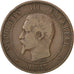 FRANCE, 10 Centimes, 1853, Lille, KM #M24, VF(20-25), Bronze, 30, Gadoury #249,.