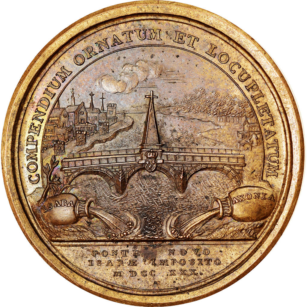 France, Médaille, Louis XV, Le Pont de Compiègne, History, 1730, Duvivier