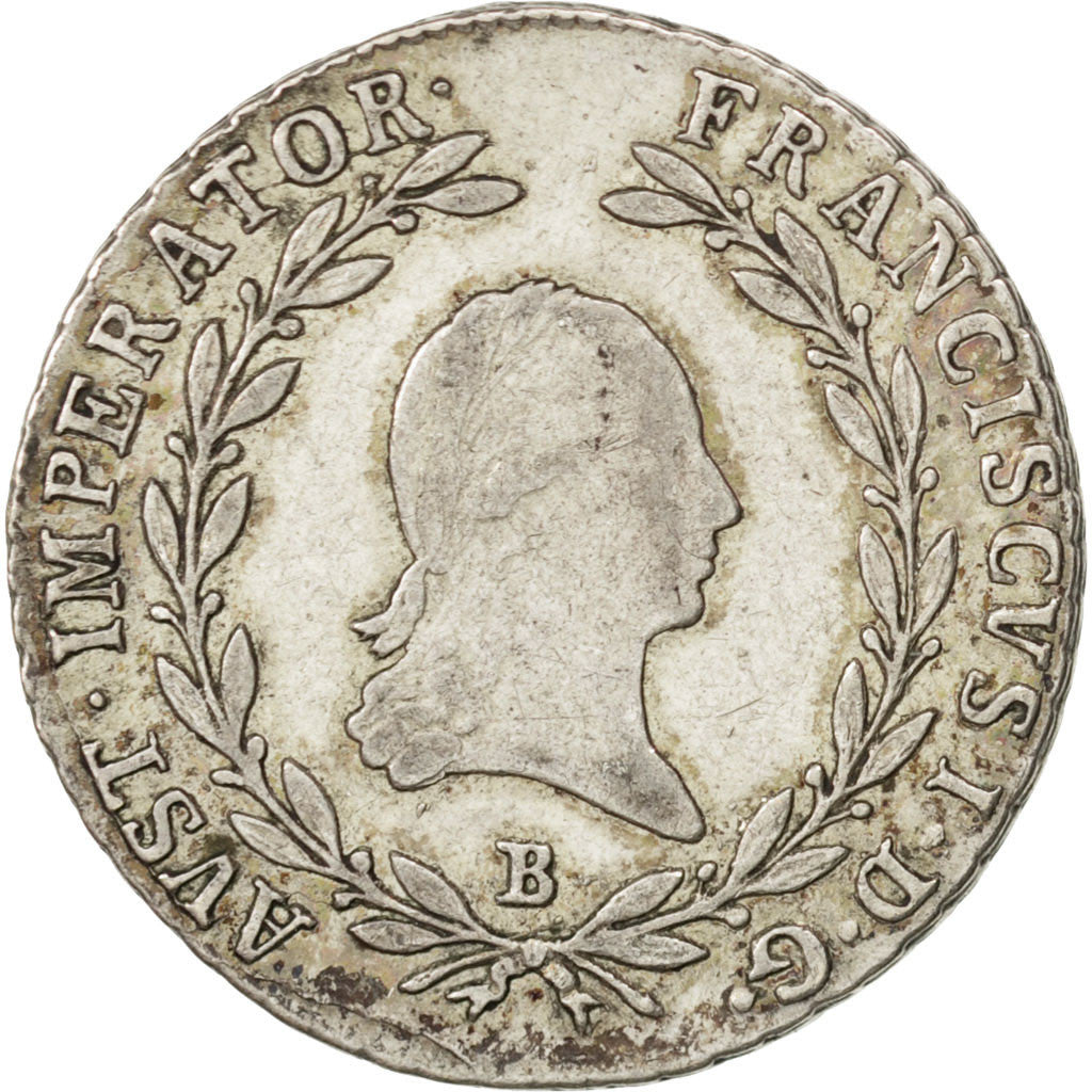 AUSTRIA, 20 Kreuzer, 1809, Kremnitz, KM #2141, EF(40-45), Silver, 28, 6.67
