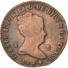 Moneda, España, Isabel II, 8 Maravedis, 1844, Jubia, MBC, Cobre, KM:531.2