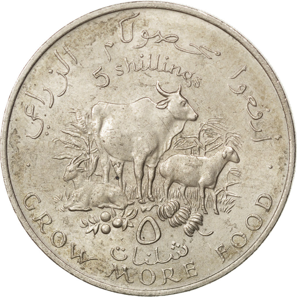 SOMALIA, 5 Shillings, 1970, KM #15, AU(55-58), Copper-Nickel, 38, 28.09