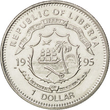 LIBERIA, Dollar, 1995, KM #164, AU(55-58), Copper-Nickel, 28.63