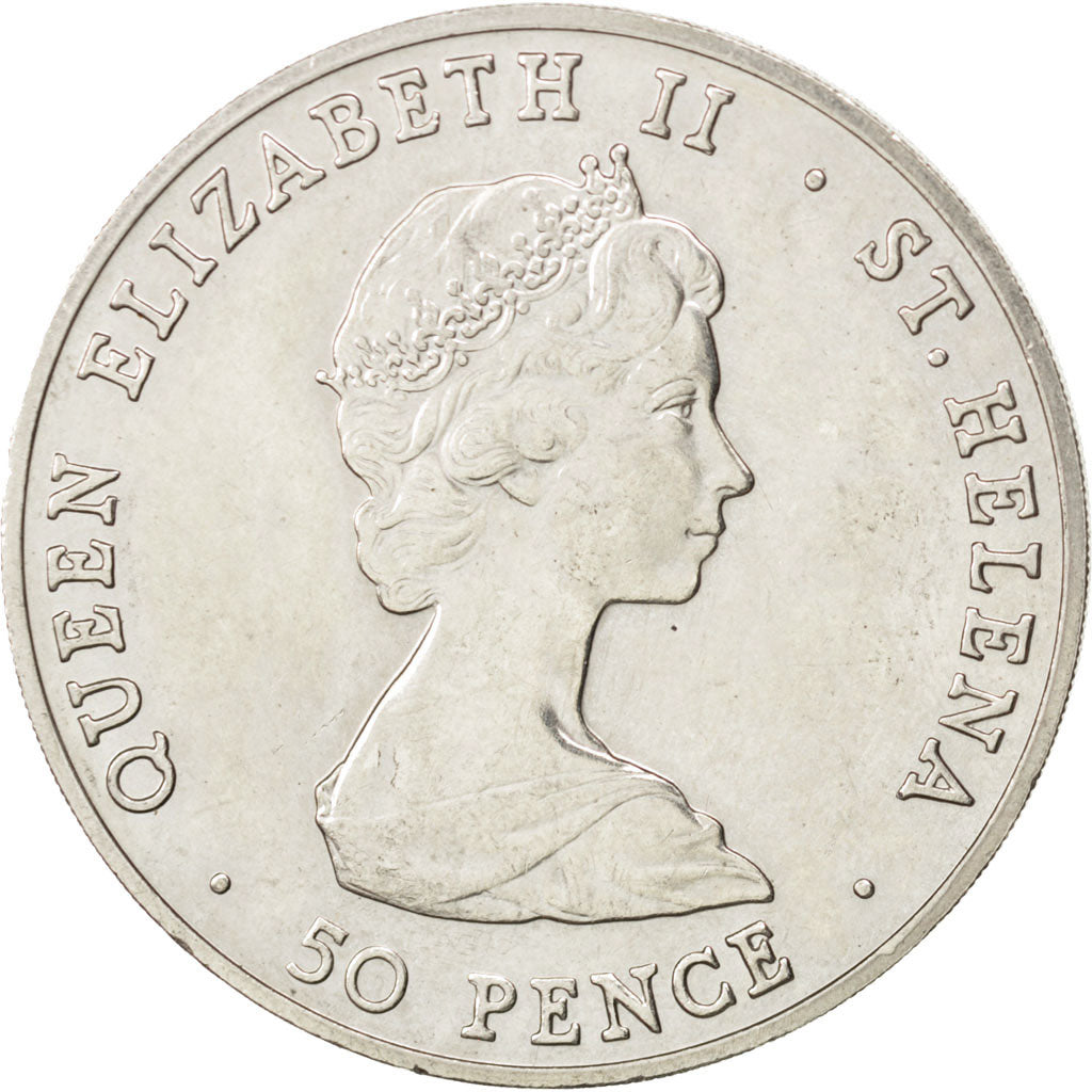 Sant’Elena, Elizabeth II, 50 Pence, 1984, SPL-, Rame-nichel, KM:13