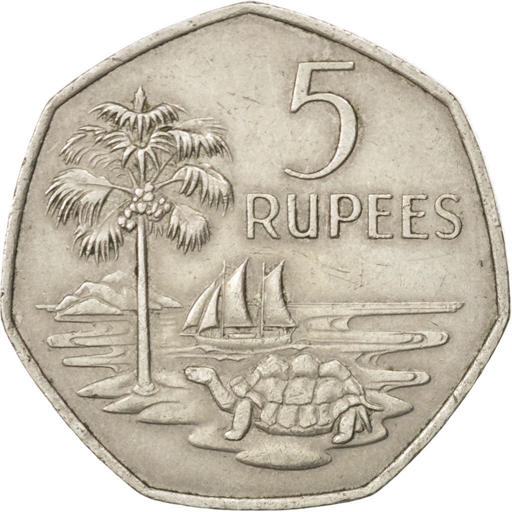Seychelles, 5 Rupees, 1972, BB, Rame-nichel, KM:19