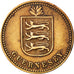 GUERNSEY, 4 Doubles, 1914, Heaton, KM #13, EF(40-45), Bronze, 4.83