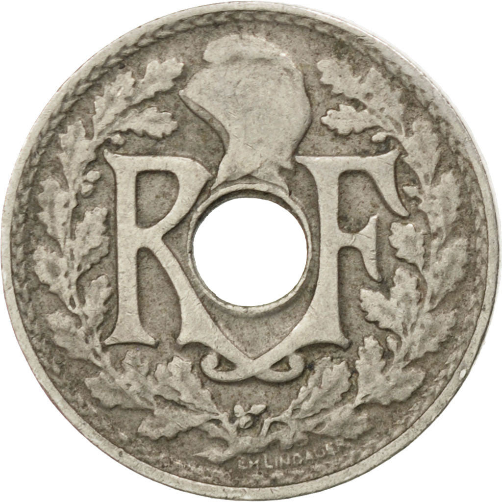 FRANCE, Lindauer, 5 Centimes, 1922, Poissy, KM #875, VF(30-35), Copper-Nickel,..