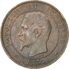 Second Empire, 10 Centimes Napoléon III tête nue 1855 Strasbourg, KM 771.3
