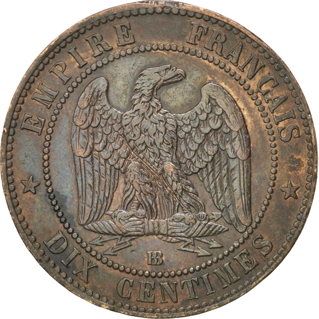 Second Empire, 10 Centimes Napoléon III tête nue 1855 Strasbourg, KM 771.3