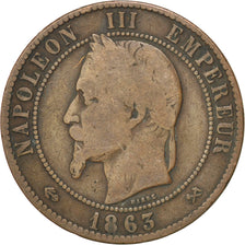 Monnaie, France, Napoleon III, Napoléon III, 10 Centimes, 1863, Bordeaux, TB