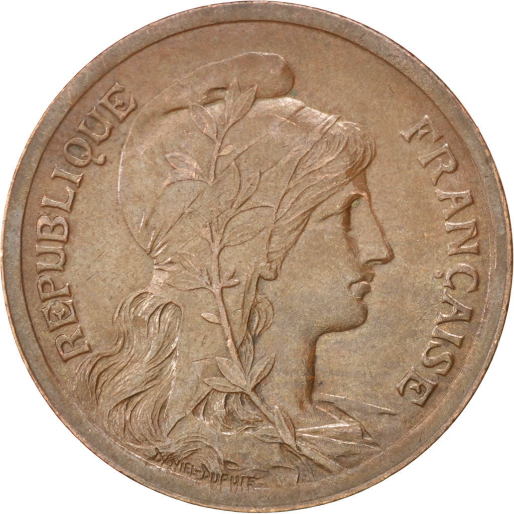 FRANCE, Dupuis, 10 Centimes, 1917, Paris, KM #843, AU(50-53), Bronze, 30, 9.93