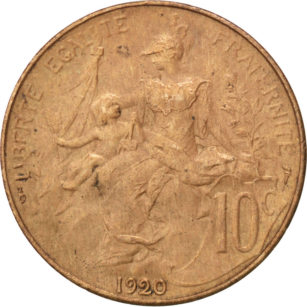 Coin, France, Dupuis, 10 Centimes, 1920, AU(50-53), Bronze, KM:843