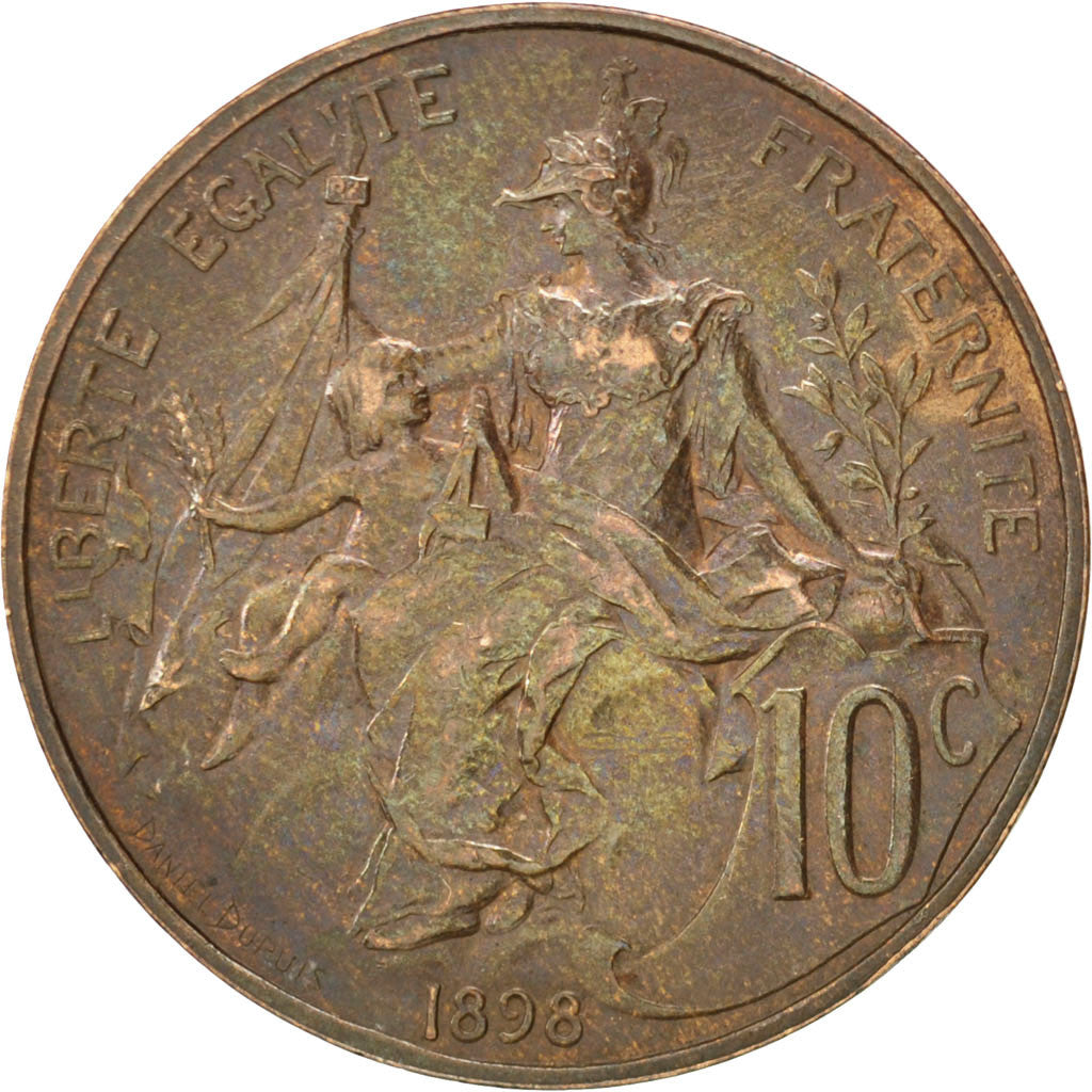 Coin, France, Dupuis, 10 Centimes, 1898, EF(40-45), Bronze, KM:843