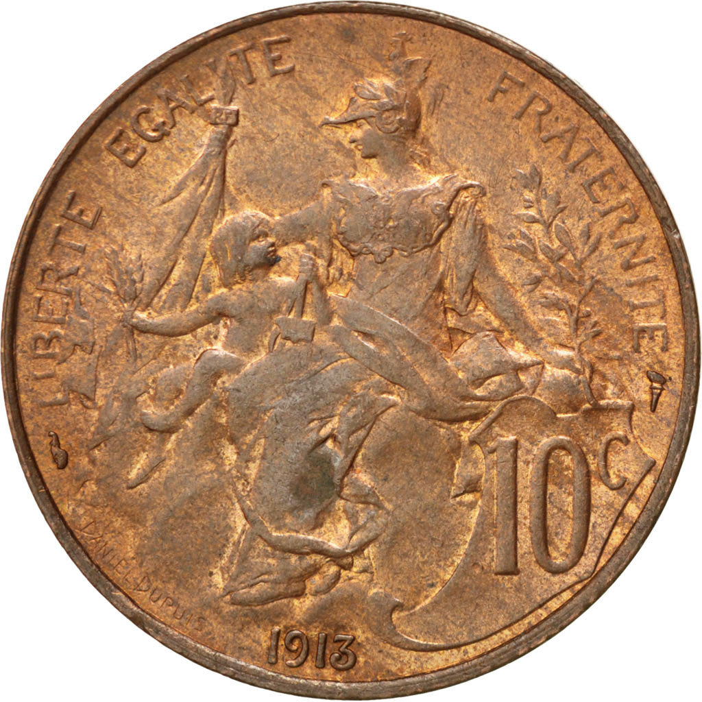 Coin, France, Dupuis, 10 Centimes, 1913, AU(55-58), Bronze, KM:843