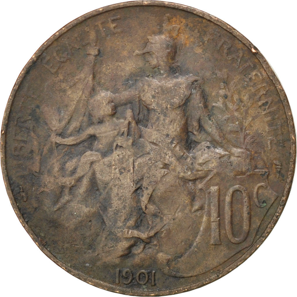 Coin, France, Dupuis, 10 Centimes, 1901, VF(20-25), Bronze, KM:843