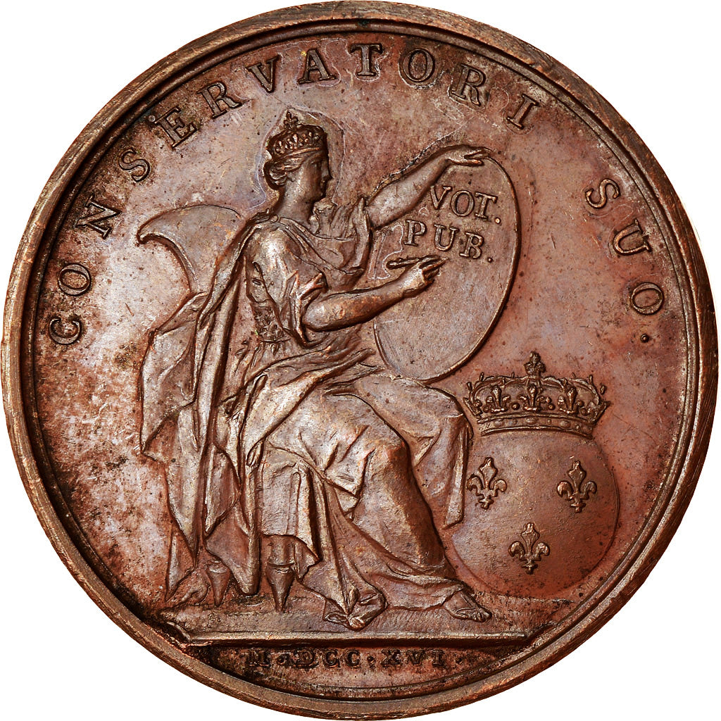 Francja, Medal, Ludwik XV, Application du Régent aux Affaires, Historia, 1716