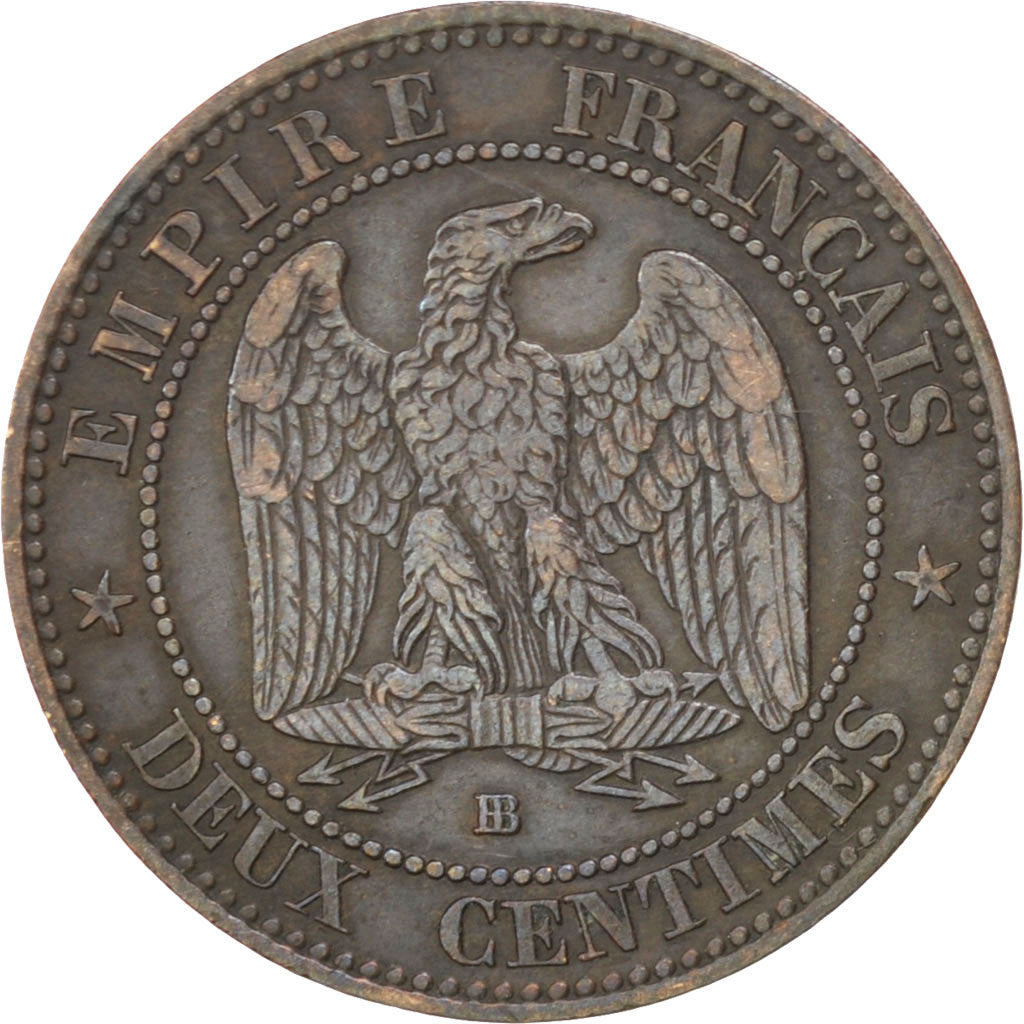 Monnaie, France, Napoleon III, Napoléon III, 2 Centimes, 1854, Strasbourg, TTB