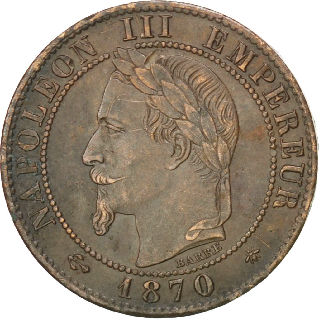 Coin, France, Napoleon III, Napoléon III, Centime, 1870, Paris, EF(40-45)